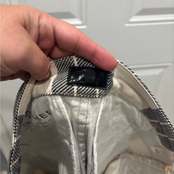 MOTHER Jeans Brand Side Zip Muse Plaid Pants Cream Black Size 24 - Picture 6 of 6